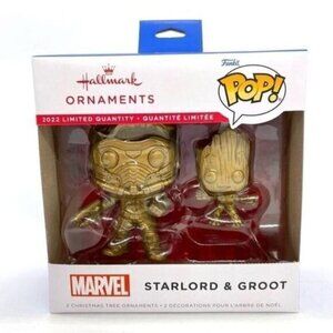 Funko Pop Starlord & Groot Chase Hallmark Ornaments Gold Limited Edition